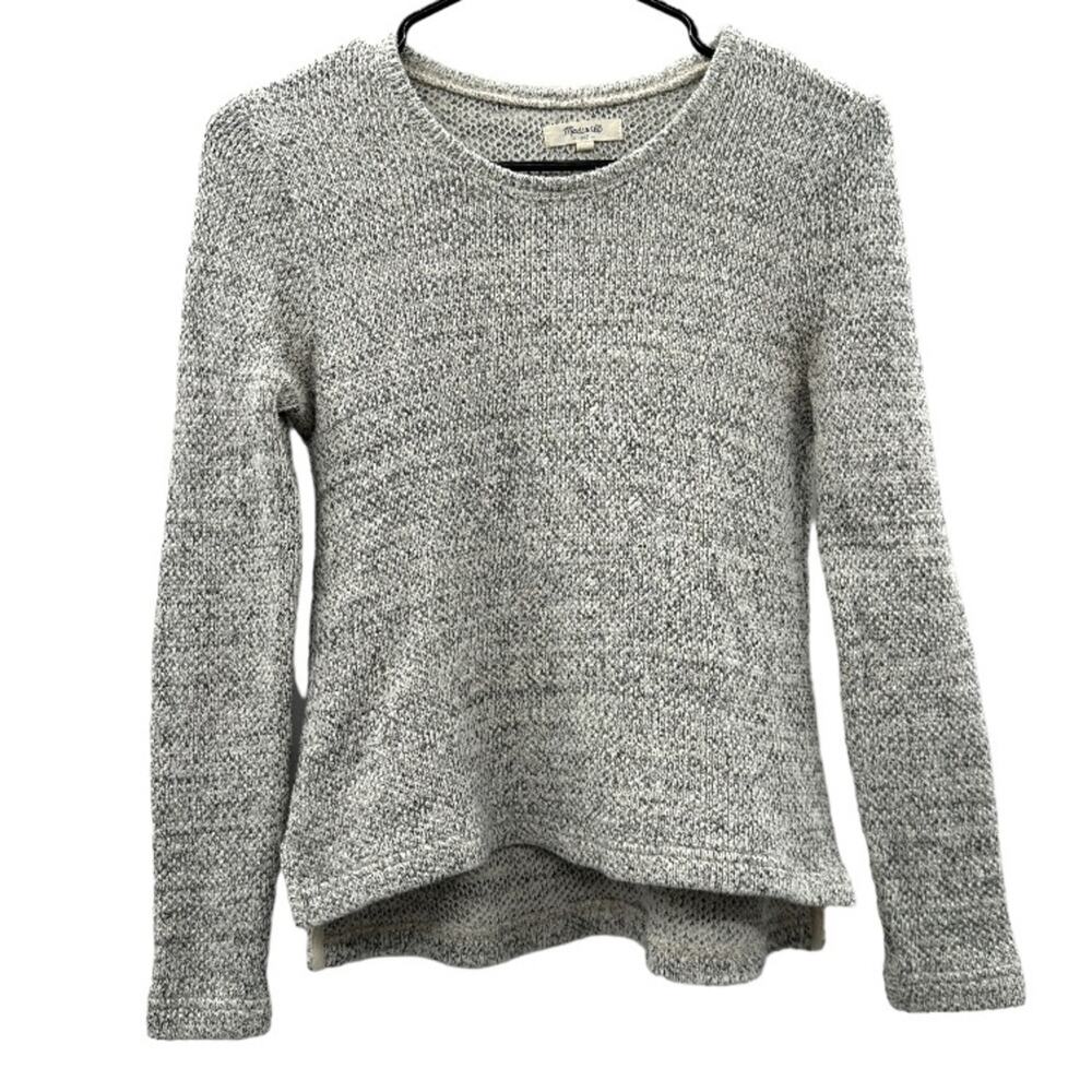 Madewell Gray Cloud Clover Knit Long Sleeve Pullover Sweater Size S